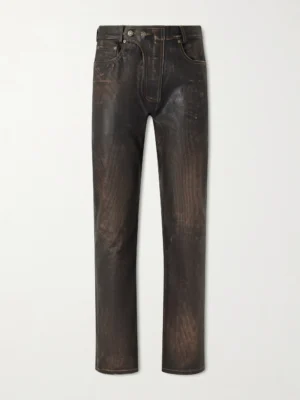Moto Straight-Leg Leather Trousers